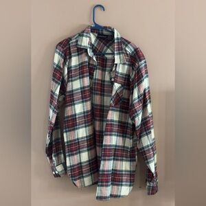 Classic Red and White Plaid Men's Shirt